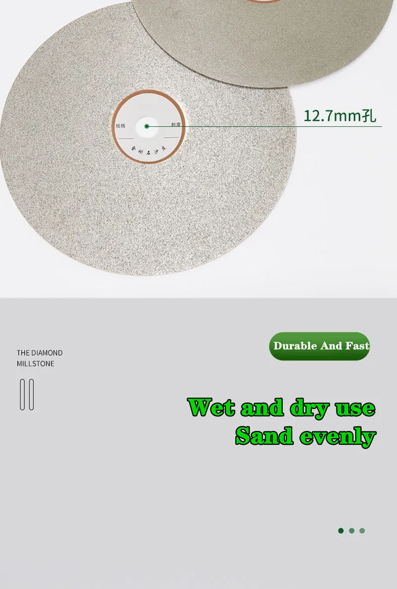 1 Stücke 6 "150mm Diamantbeschichtete Flache Runde Scheibe Schmuck Polnischen Schleifscheibe Schleifscheibe Schleifblatt Sand Tablett – Detail 3