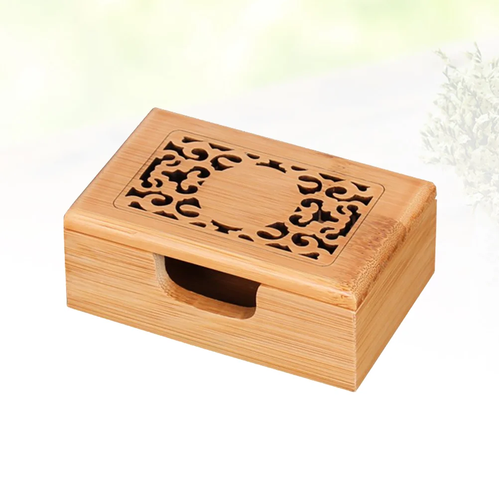 1PC Creative Business Case Hollow out Name Storage Box Bamboo Name Holder for Office name box business cards box