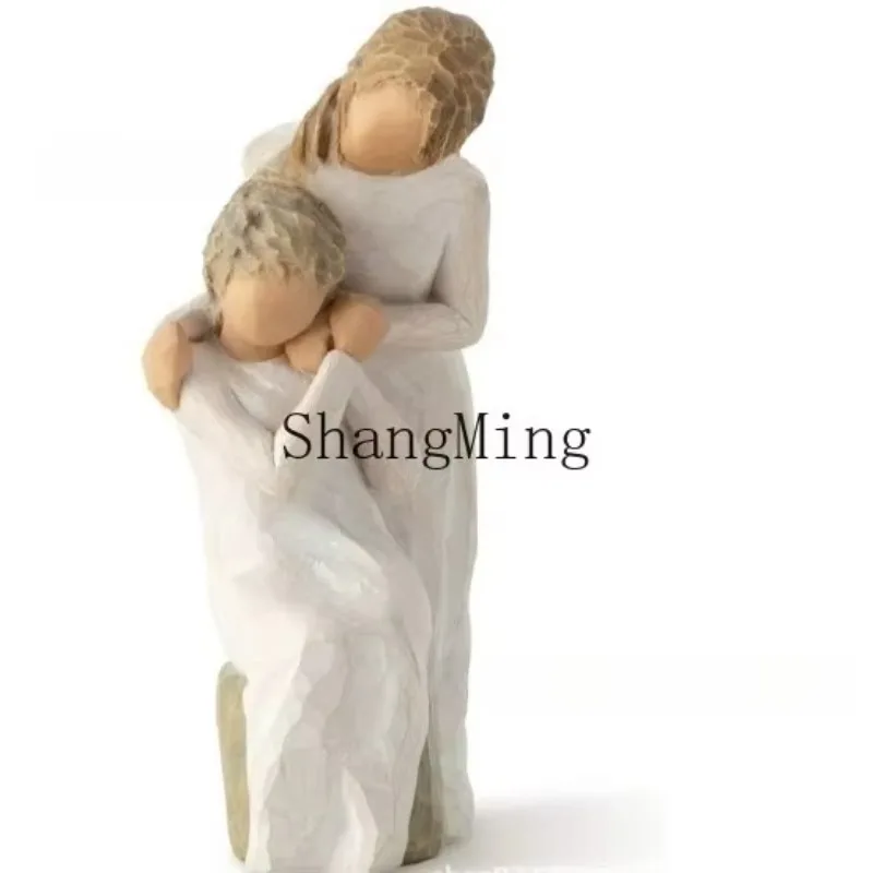 

CL new Valentine's Day imitation wood carving couple lover intimate ornament resin handicraft home decoration