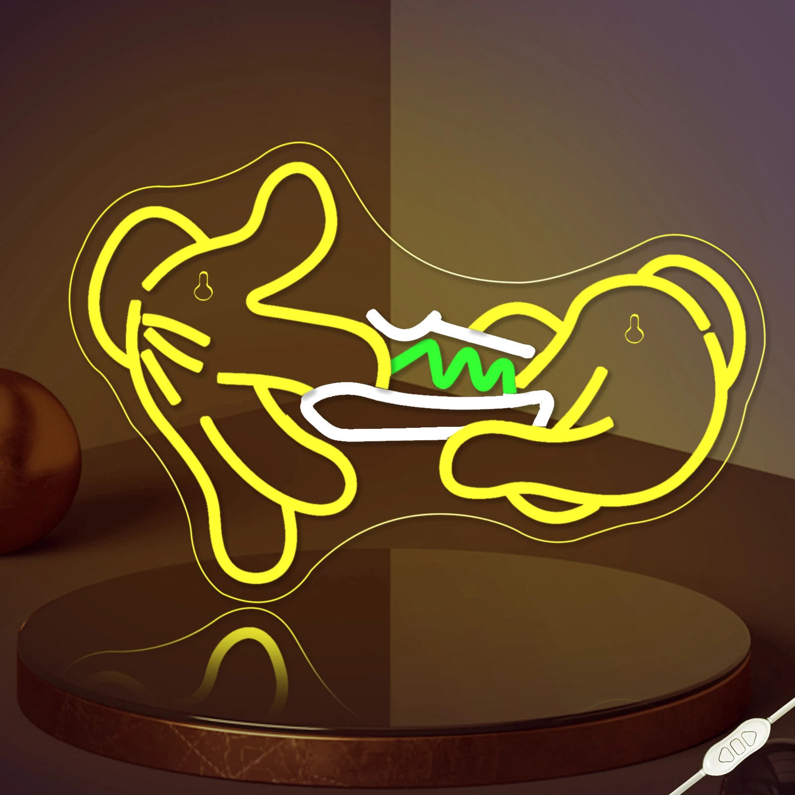 

Holding Neon Sign For Wall Decor Glove Neon Light Green Leaf LED Neon Sign For Bedroom Living Room Shop Mall Supermarket Decor