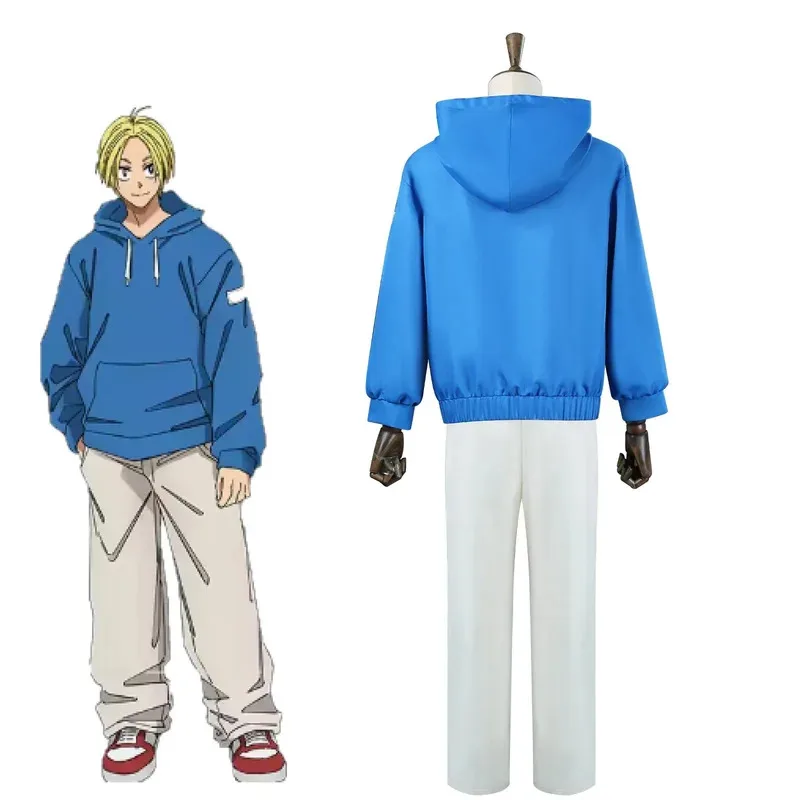 2025 yiyi ساكاموتو أيام شين أساكورا زي شعر مستعار بلوزات زرقاء بنطلون حفلة الهالوين أنيمي تأثيري موحدة O