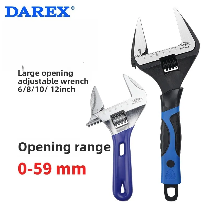 

DAREX Multifunctional Large-Opening Adjustable Wrench 6/8/10/12 Inch Ideal for Bathroom and Home Renovation