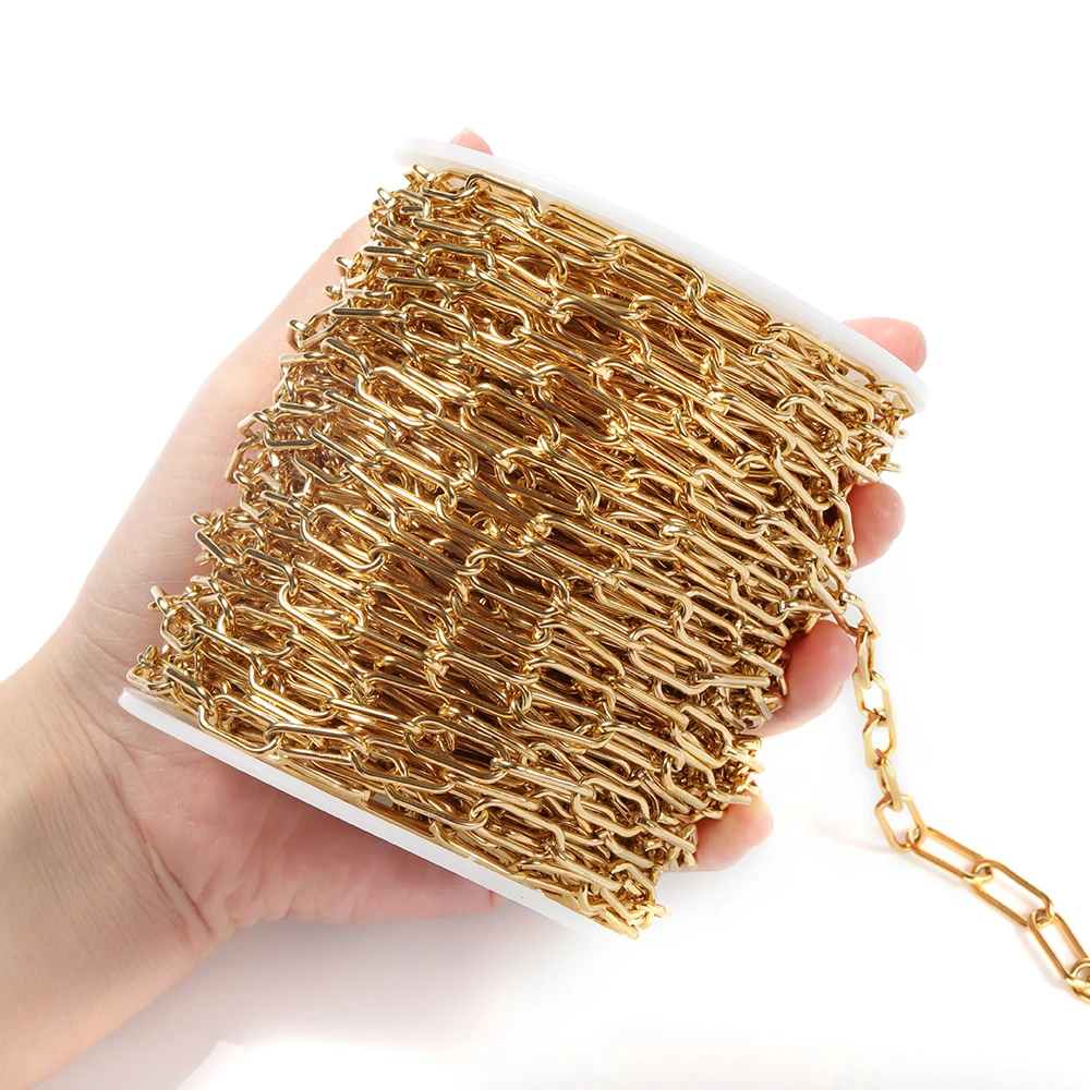 1meter stainless steel chains paper clip shape star chain for jewelry making DIY image 6