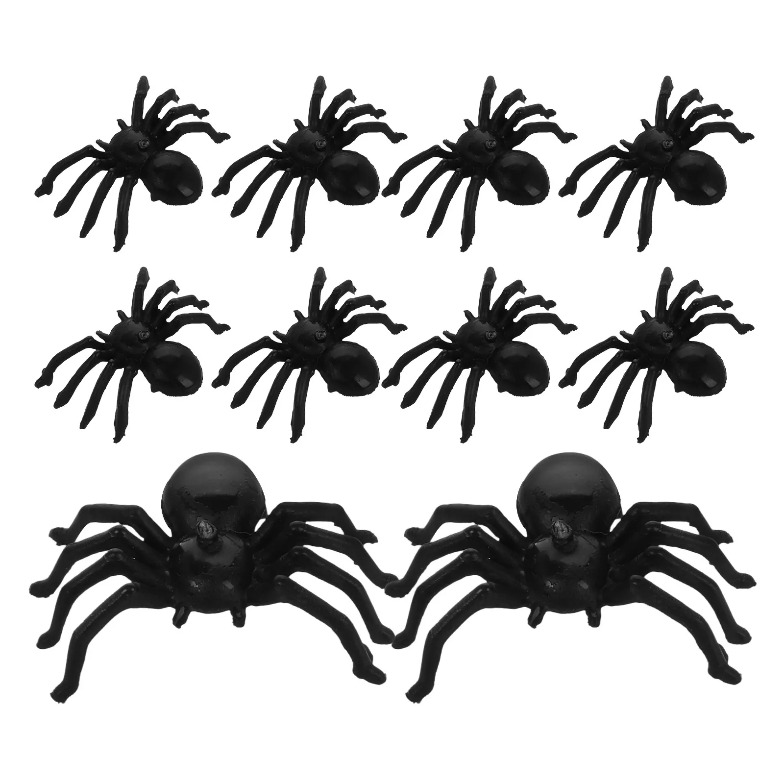100Pcs Realistic Fake Spiders Soft Plastic Mini Halloween Decoration Spooky Prank Props for Parties Home Garden Black Spider