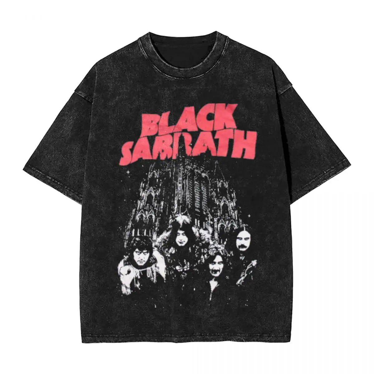 Washed T Shirts Black Sabbathes Metal Music Hip Hop Novelty T-Shirt Oversize Streetwear Cotton Graphic Tops Tops Tees Men Women