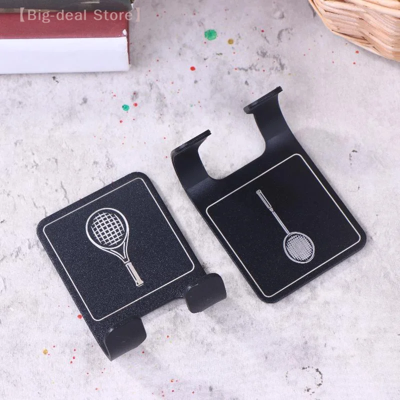 【M】Universal Tennis Racket Wall Mounted Racket Rack Vertical Display Stand Stainless Steel Wall Hook Badminton Racket Holder