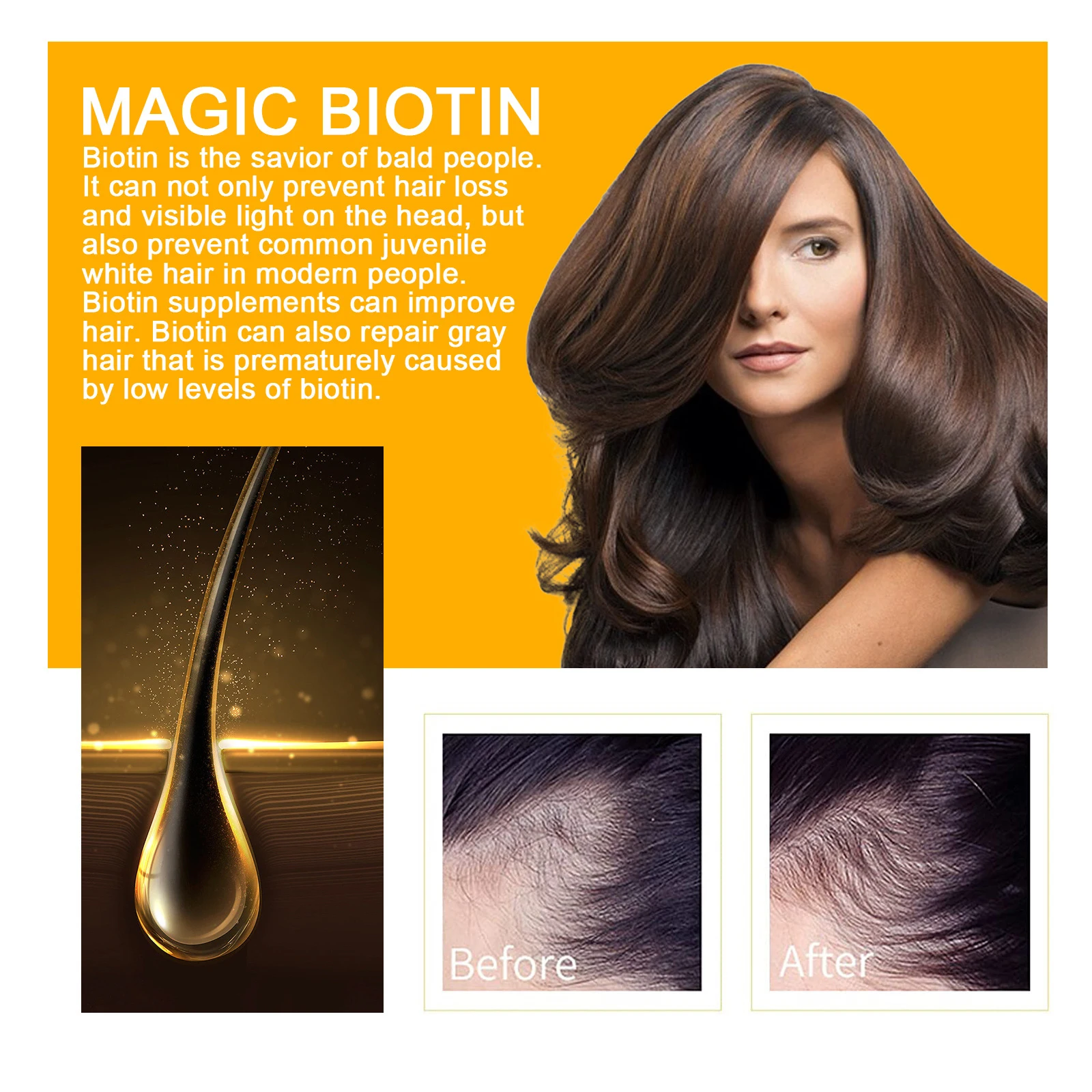 EELHOE biotin dense hair essential oil deeply moisturizes the scalp, massages and cares for thick and smooth hair oil