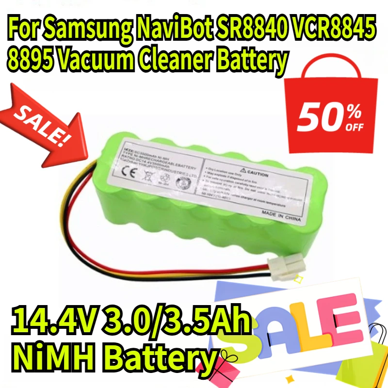 

14.4V 3.5Ah NiMH Battery for Samsung NaviBot SR8840 VCR8845 8895 Vacuum Cleaner Battery