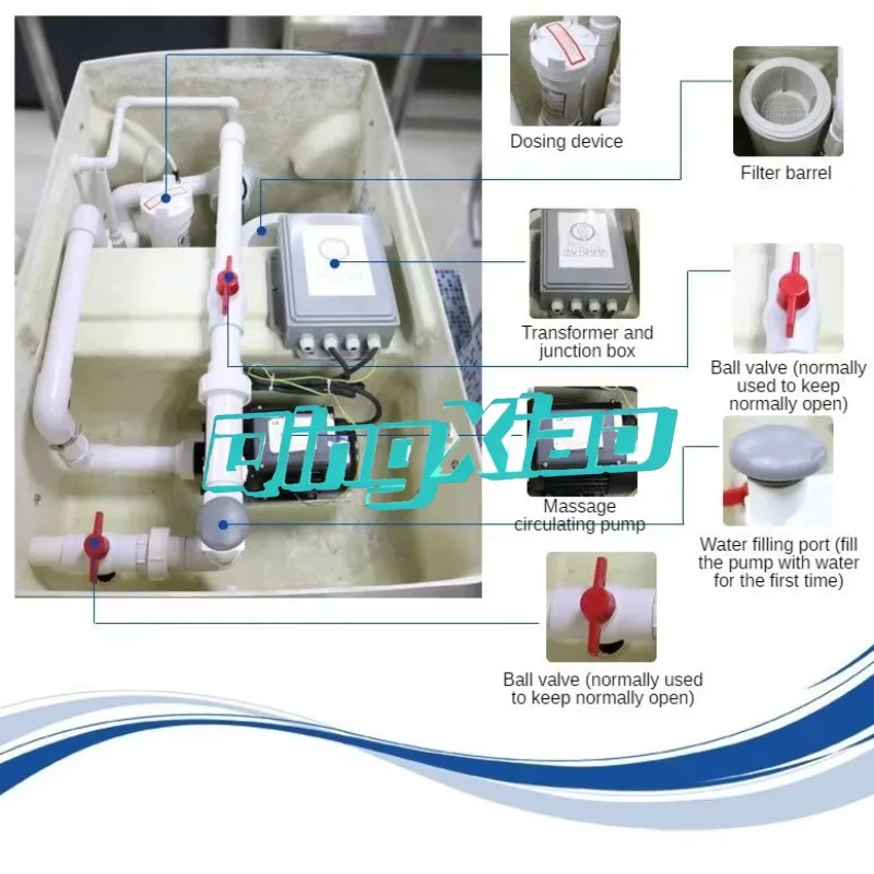 FN-04 Wall Mounted Integrated Pool Filter System With Handrail Circulation Pump Purification For Small Pool Household Fish Pond view 4