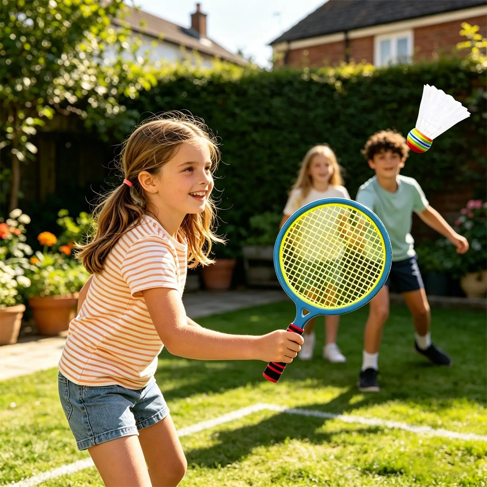 

Kids Badminton Rackets Sports Tennis Game Indoor Badminton Set For Backyard Beach Garden Park School Camping Patio Playground