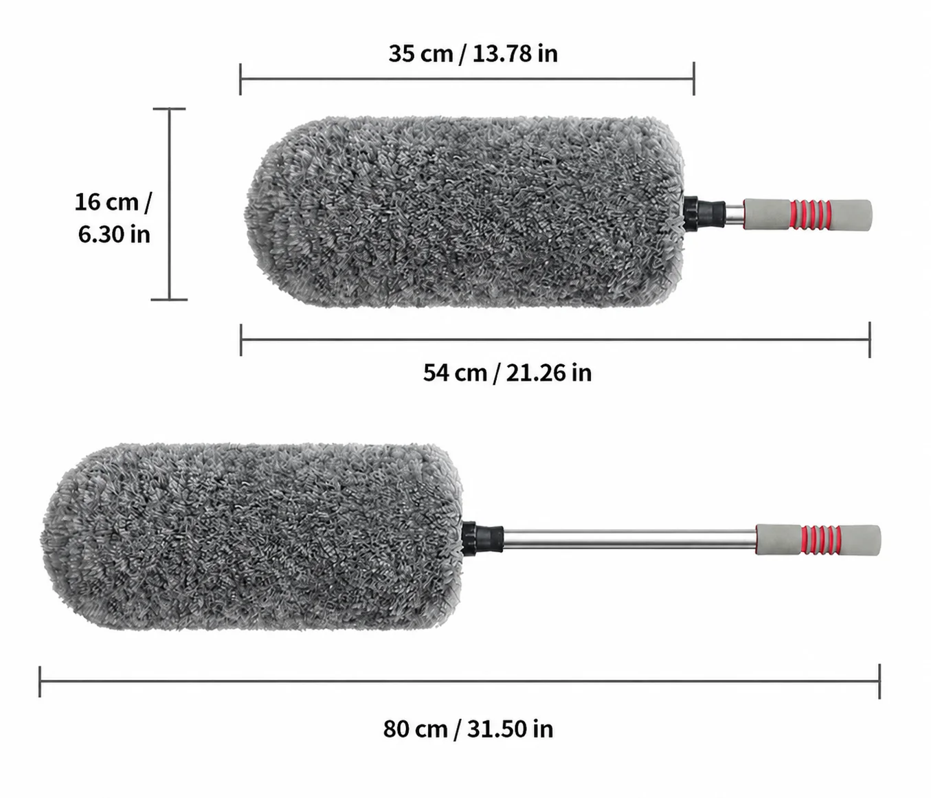Professioneller Auto-Staubwedel Mikrofaser-Reinigungsbürste Teleskopischer Langer Griff Auto-Waschmop Kratzfreier Auto-Detailing Staubentferner – Detail 14