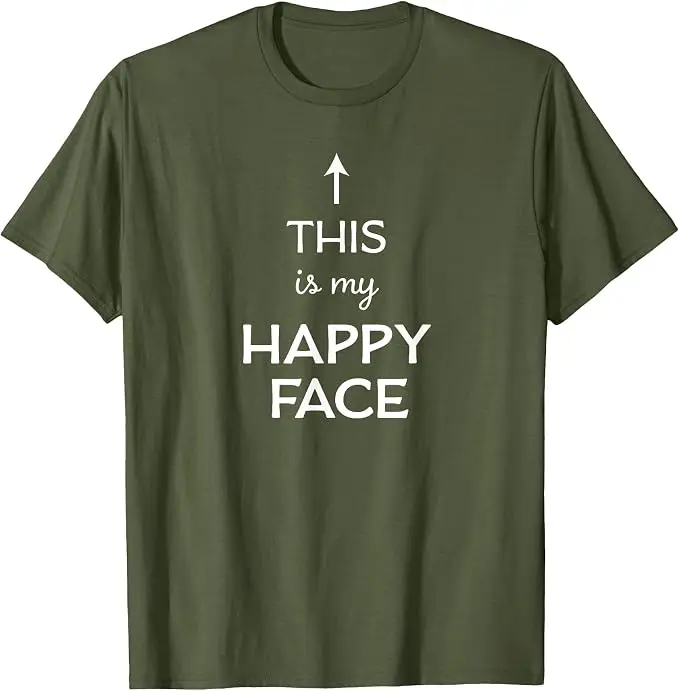 Das ist mein glückliches Gesicht - Herren- und Damen-T-Shirt Y2k Persönlichkeits-Lebensstil-Sprüher-T-Shirt Humor Lustiges Weiches Baumwoll-T-Shirt mit Schriftzügen – Detail 9
