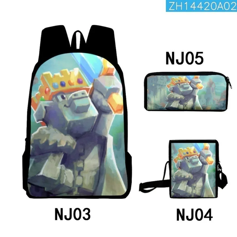 Classic Popular Technoblade 3D Printed 3pcs/Set pupil School Bags Laptop Daypack Backpack Inclined shoulder bag Pencil Case