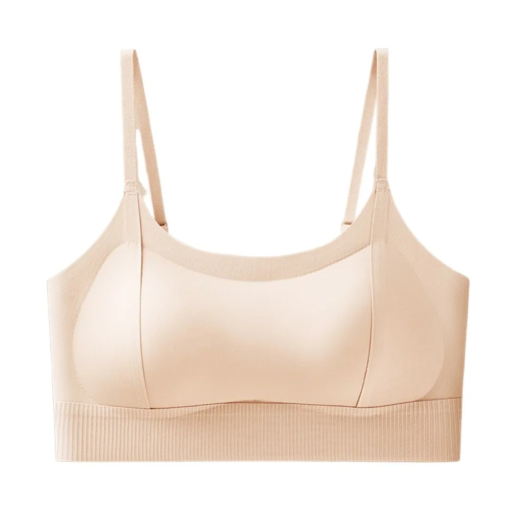 Padded Support Women Wire Free Lingerie Thin U-shaped Back Seamless Bra Breathable Fixed pad Full Coverage Underwear Gym