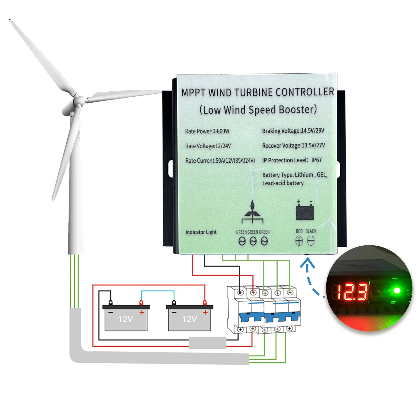 12V/24V 800W MPPT Windturbinen – Wind Turbine Charge Controller Mppt 12V 24V Bewertung und Preis