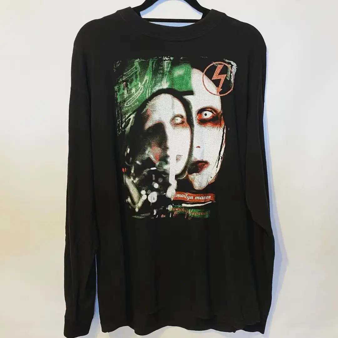 

2000-е годы уличная мода бренд ретро буквы повседневные свободные с длинным рукавом мужская уличная модная одежда Harajuku ретро модные топы