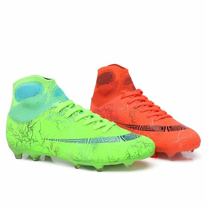 Professional Football Field Boots High Top Anti-Skid Wear-Resistant Training Shoe Studded Boots Futsal Sports Shoes Men Football