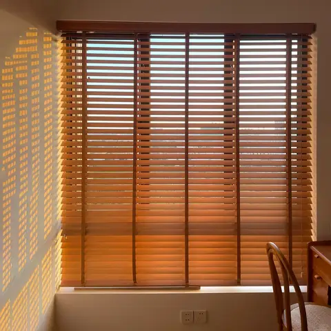 창문 쉐이드 맞춤형 전기 제어 원목 베네치아 블라인드, 거실 침실용 자외선 차단