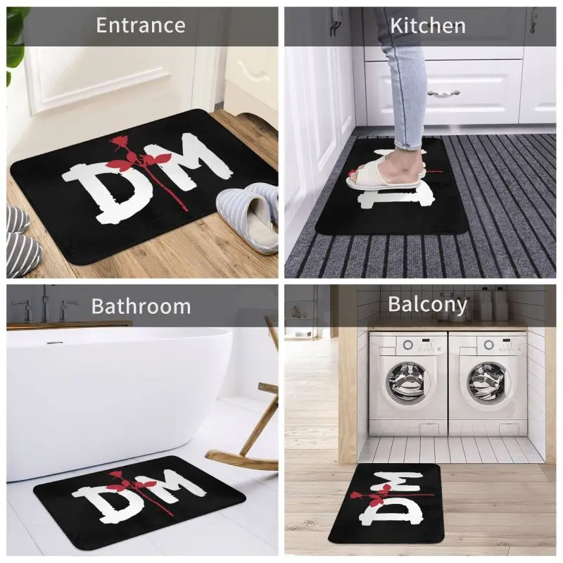 Electronic Rock Depeche Cool Mode Front Door Mat Anti-Slip Indoor Quick Dry Doormat Kitchen Balcony Entrance Rug Carpet