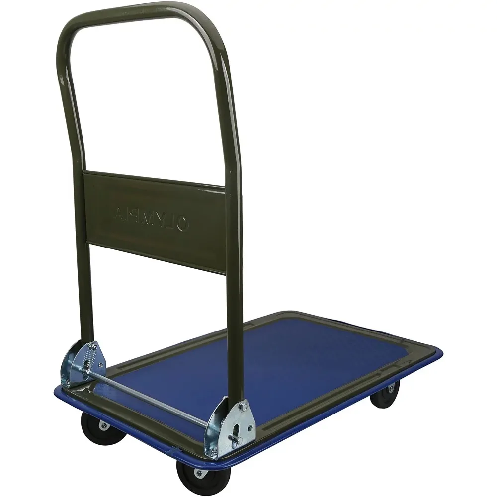 Chariot roulant utilitaire RapDuty, surface mobile plate pour la manutention des matériaux, meubles en mouvement, bleu et gris, capacité de filtres 300