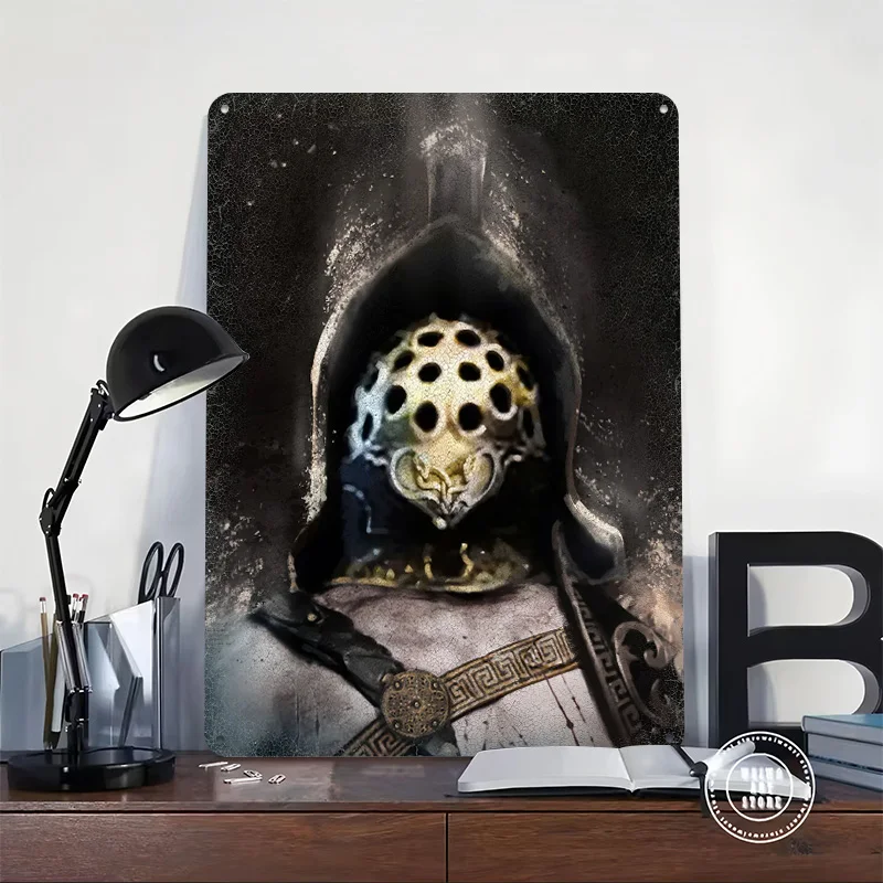 Warrior Gladiator Poster Customized Vintage Metal Signs Wall Art Retro Tin Plaque for Home Decor Living Room Decoration At Home