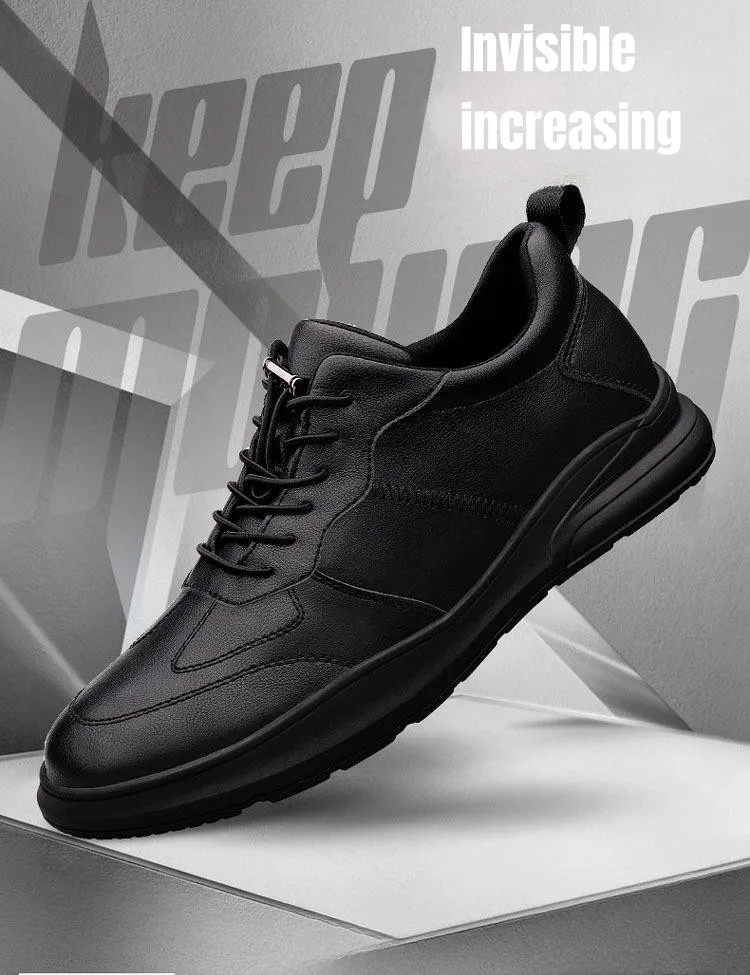 PDEP Autumn Korean  Invisible Height Increase Shoes Men 10cm Leather Causal Walking Sneakers Zapatillas Hombre sapato Masculino