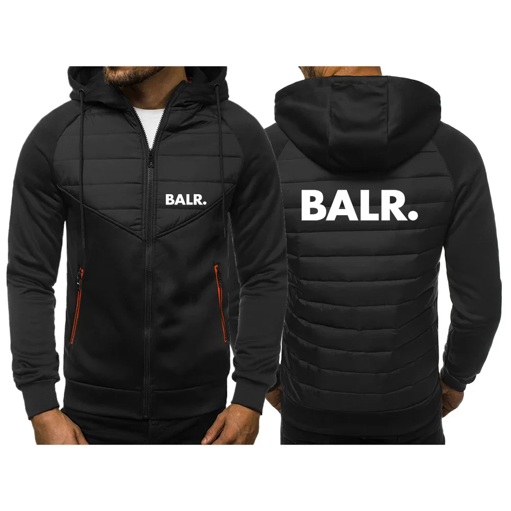 2024 New BALR Men Tricolor Hooded Jacket Spring and Autumn Casual Slim Comfortable Leisure Patchwork Zipper Coat Versatile Tops