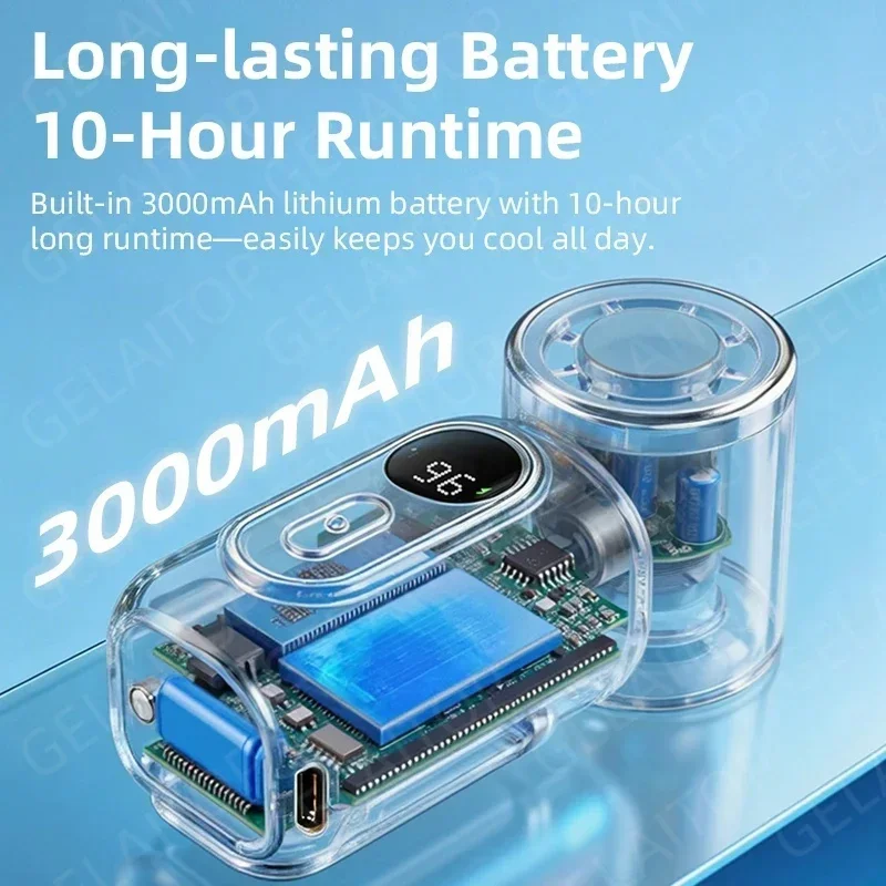 Mini Portable Handheld Fan with Clip Umbrella Rotatable Type-C Charging Compact Personal Cooling Fan for Outdoor Camping view 3