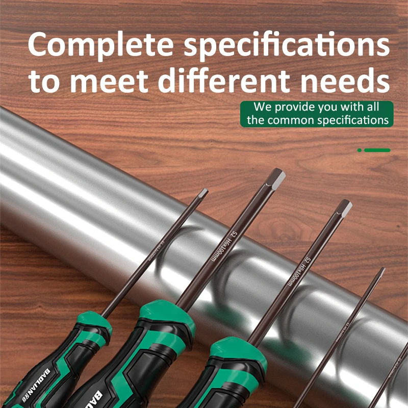 Tournevis hexagonal S2 en acier allié H1.5-6, pointe magnétique, antirouille, outils ménagers pour bricolage, réparation mécanique de voiture et de moto, 1 pièce