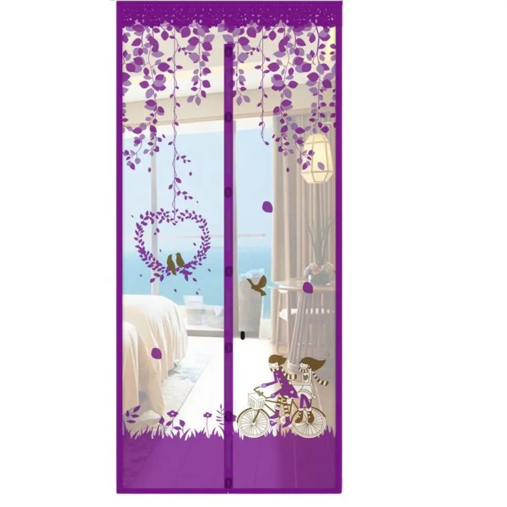 Automatic Closing Magnetic Door Screen Mesh Net Cartoon Mesh Door Curtains Lightweight Self Sealing Mosquito Net Screen Curtain
