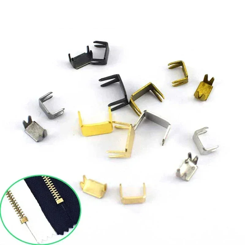 50/100Pcs 3# 5# 8# U Stopper Non-slip Buckles Metal Zipper Repair for Bag Handbag Zip Upper and Lower Stop End Lock Accessories