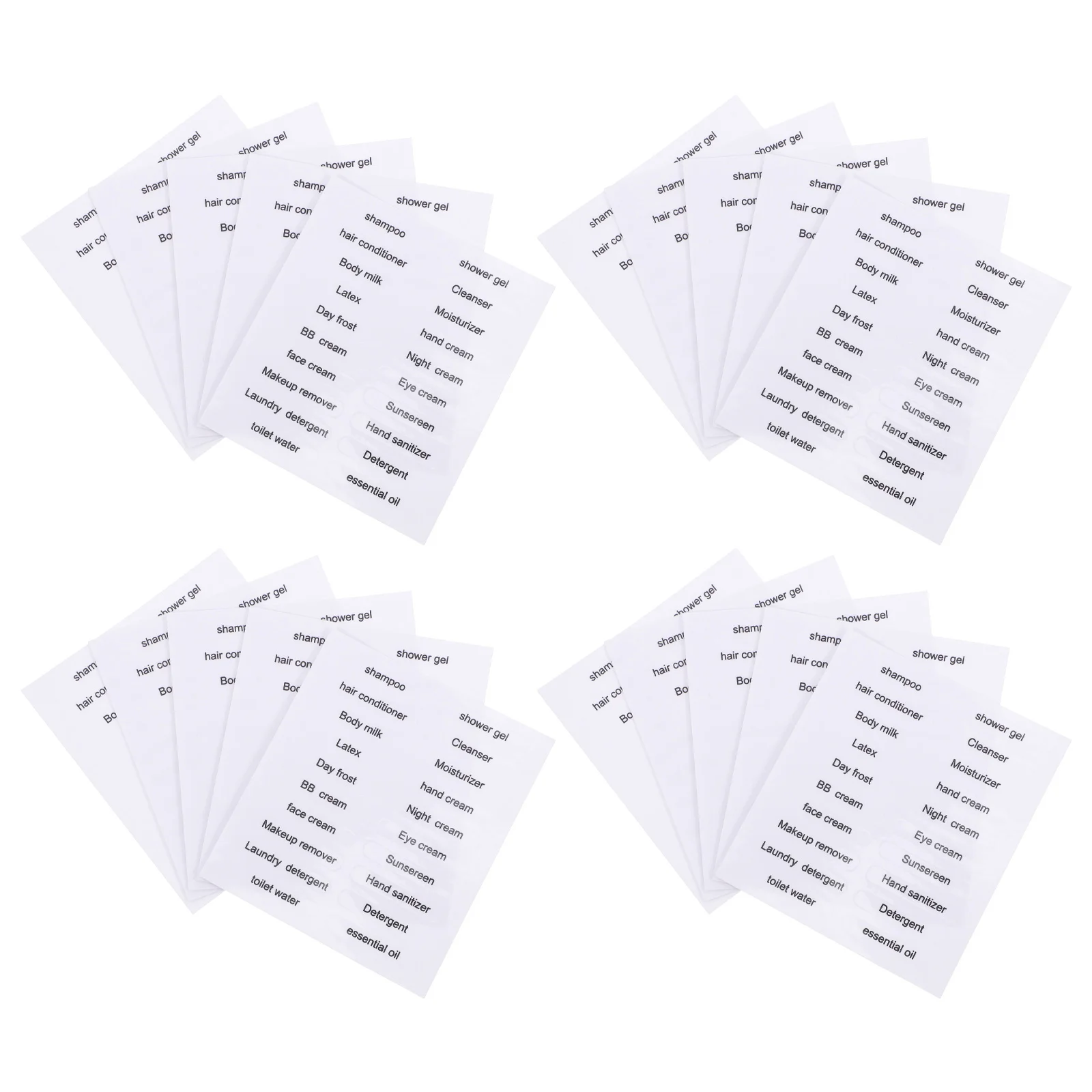 

30pcs Waterproof Labels for Containers Travel Jars Soap Dispenser Stickers PVC Bottle Tag Organization Small Label