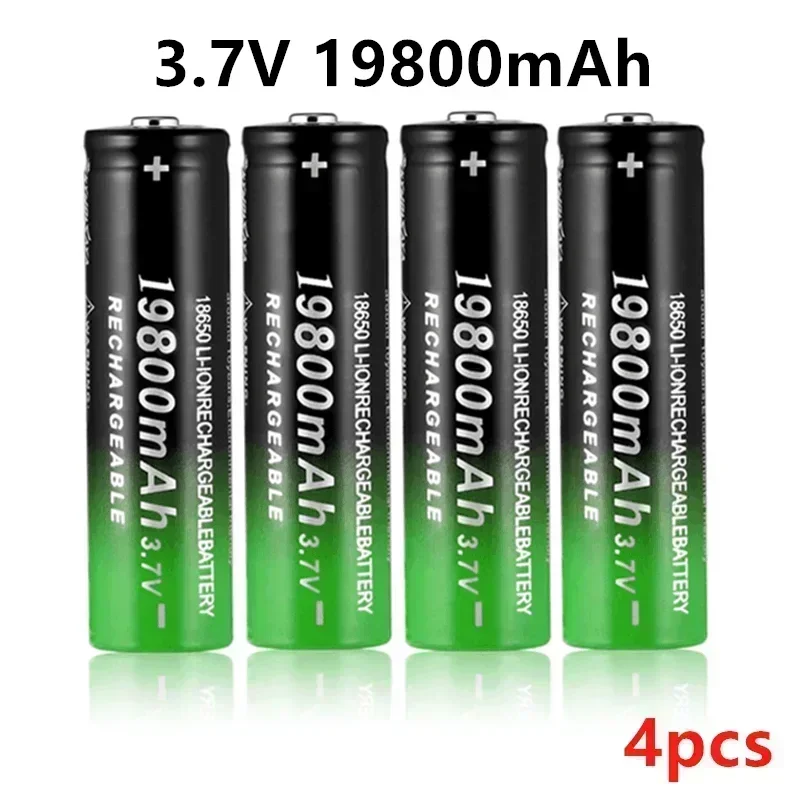 Lithium Battery Flashlight Rechargeable Battery 18650 3.7V 19800 Mah Flashlight USB Charger Free Delivery