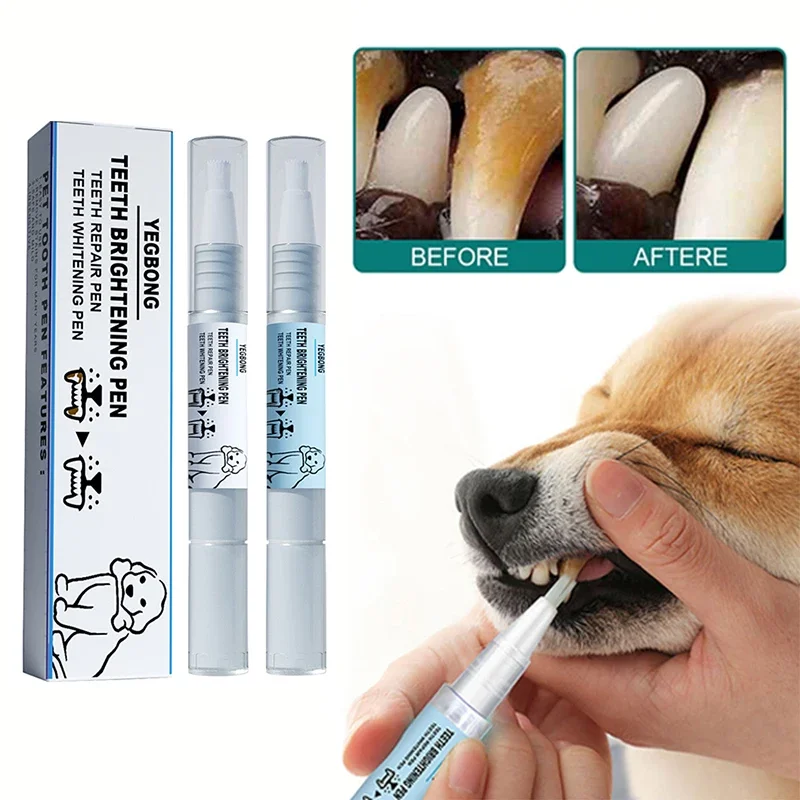 Herramientas de limpieza de dientes para mascotas, Kit de limpieza de cepillo de dientes, removedor de sarro, raspador de sarro, bolígrafo de