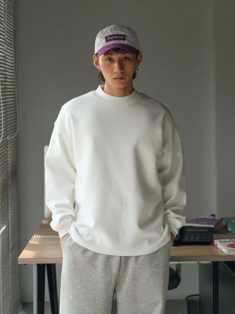 Comfortable Warm Long Sleeve round Neck Loose Men's T-shirt Base Shirt Japanese Retro Rayon Citywalk Casual Vintage Style