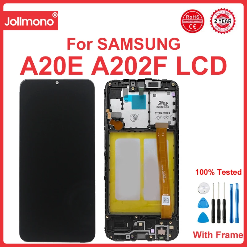 Imagem -03 - Substituição do Conjunto do Digitador da Tela Táctil com Quadro Exposição do Lcd para a Galáxia A20e de Samsung A202 A202f 58