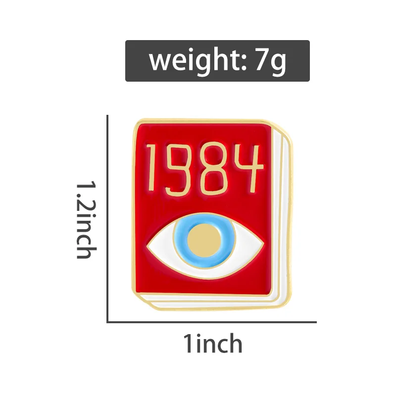 رواية كلاسيكية 1984 العين المينا دبابيس الشهيرة جورج أورويل الأدب ديستوبي دبابيس شارة التلبيب مجوهرات هدية للأصدقاء