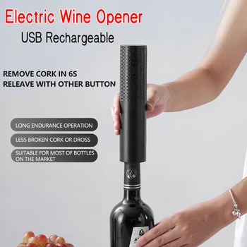 Elektrischer Weinflaschenöffner, aufgeladen, automatisch, wiederverwendbar, leicht zu tragen, Rotweinöffner, Geschenk für Kellner, Frauen, Zuhause, Küche, Party, Bar