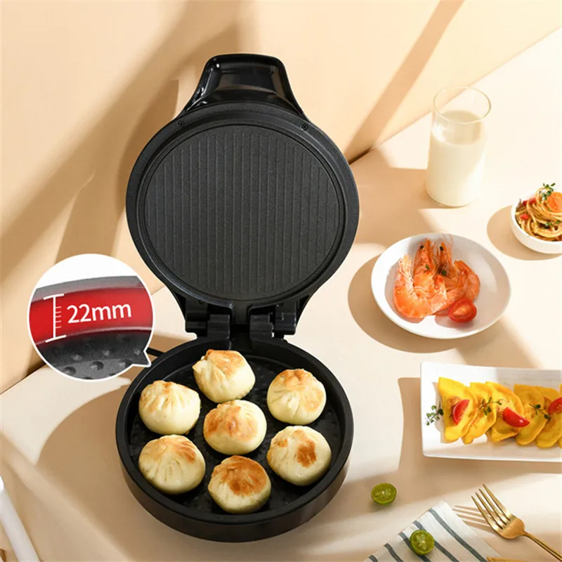 Elektrische Backform doppelseitige Heizung Suspension Typ Crepe Maker Pfanne Pfannkuchen Backen Maschine Pie Pizza Bratpfanne Grill