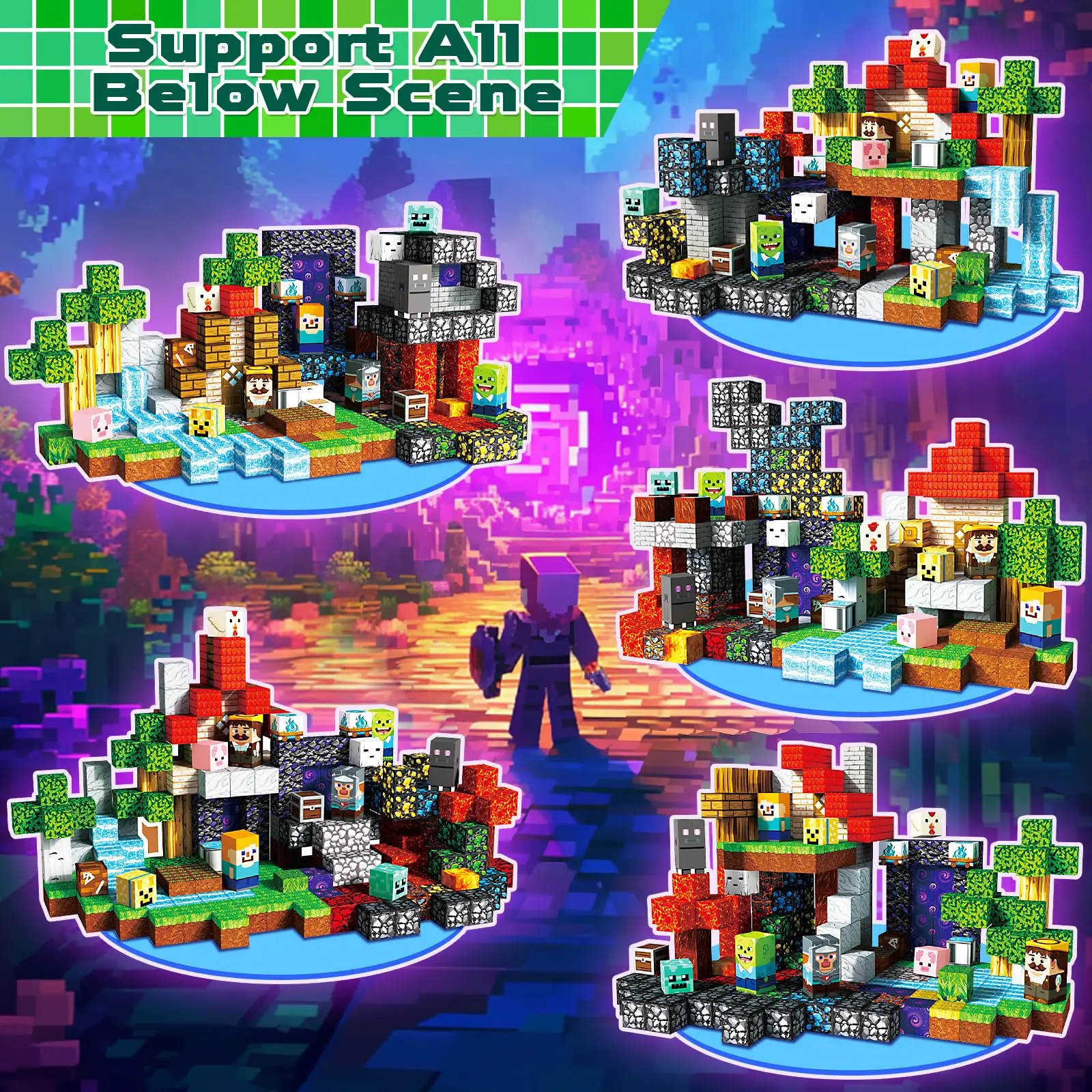 300 pçs blocos magnéticos haste montessori brinquedos construtor, blocos de construção educacionais crianças brinquedos como presentes de aniversário de natal