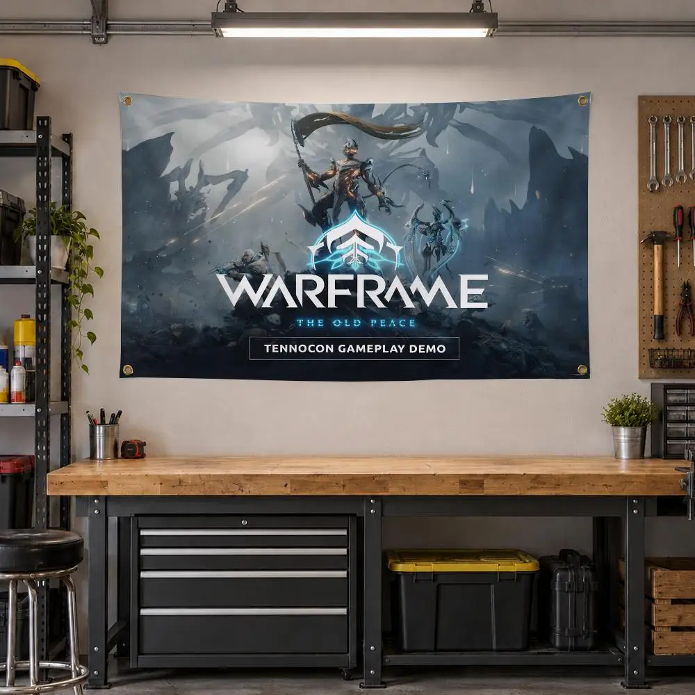 Game Warframe Sci-Fi Flags Personalized Banner Flag Room Dorm Camping Picnic Garage Bar Outdoor Wall Decor