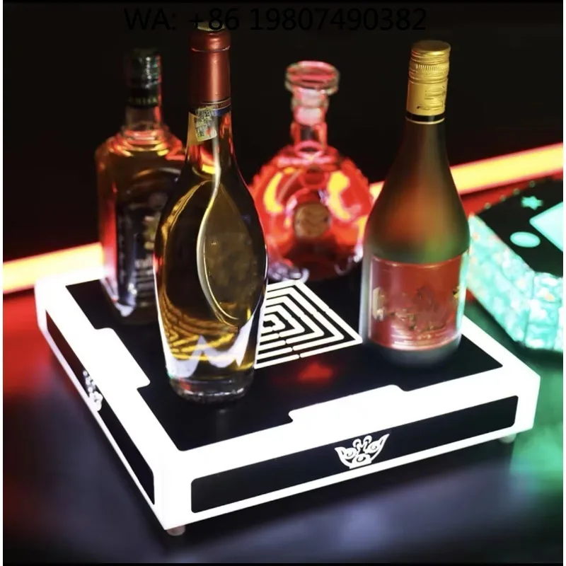 Modern Luxury Acrylic LED Wine Bottle Display Holder Eco Friendly Luminous Stand for Bar Party Event Atmosphere Decor