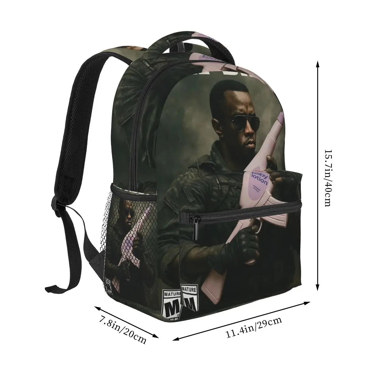 Call Of Diddy Parody Meme Gamer Student Backpack School Bag Hiking Travel Daypack for Men Women Fashion Bookbag Shoulder Bags