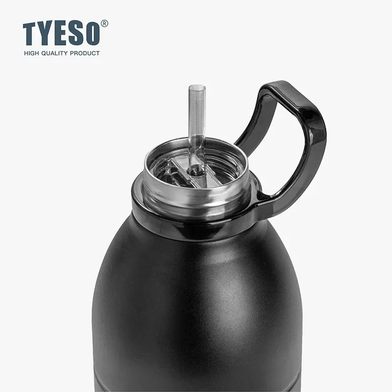 Imagem -05 - Tyeso- Isolado Tumbler Vácuo Thermos Esporte Garrafa de Água com Palha 1500ml 1900ml Ts8818 Ts9819 Aço Inoxidável