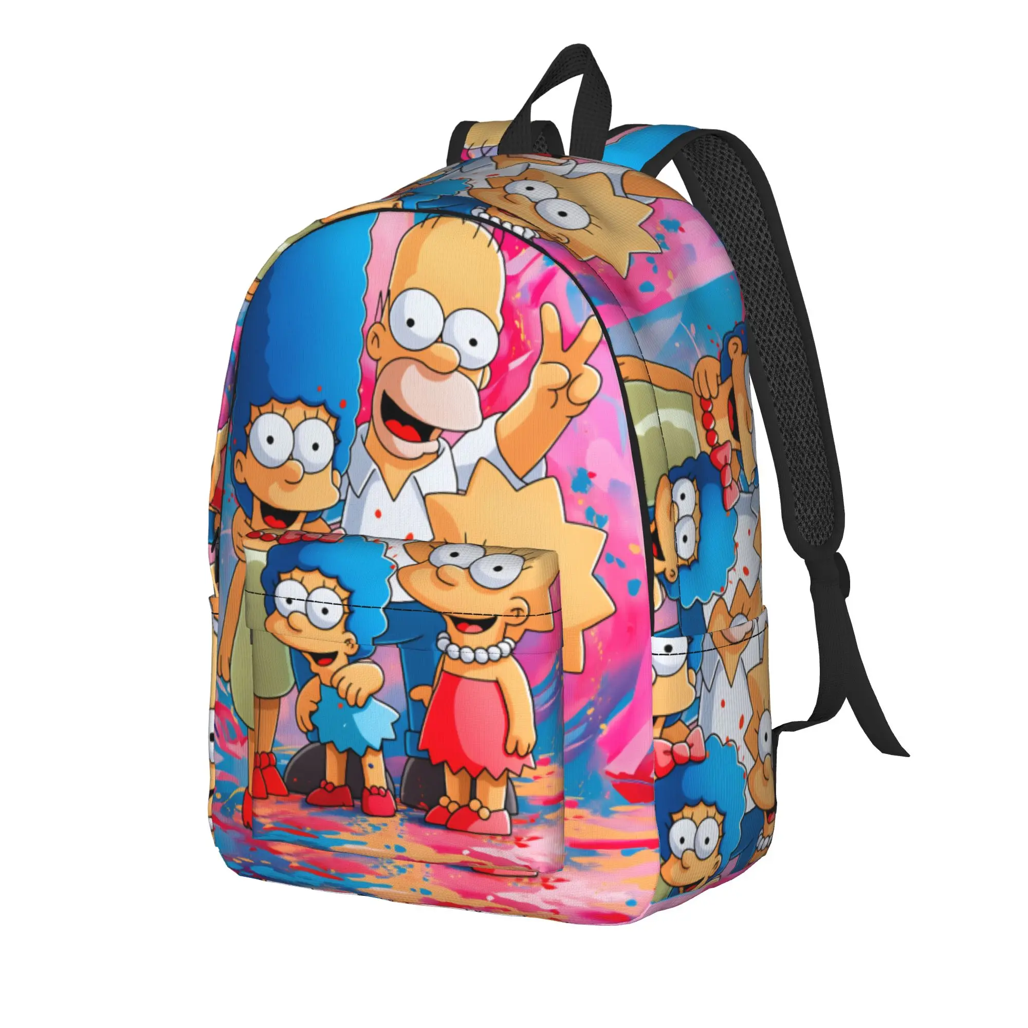 S-Simpsons Family Graffiti Art Portrait Backpack  Travel Backpacks Women Men Design Soft High School Bags Cute Rucksack