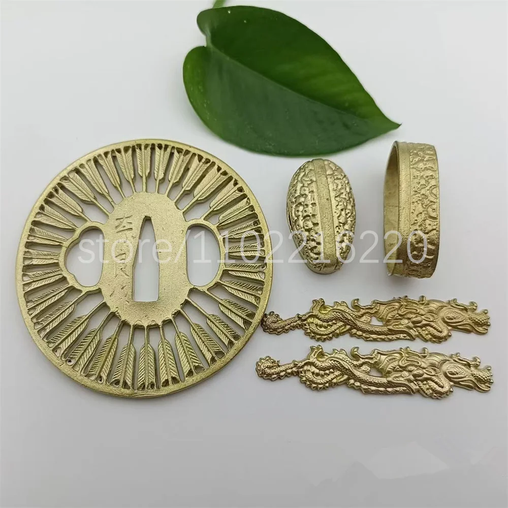 

Изысканная медная латунь, поручня Tsuba Guard Kashira Fuchi Menuki для японского настоящего японского самурая, катаны, меча, фитинги, новинка
