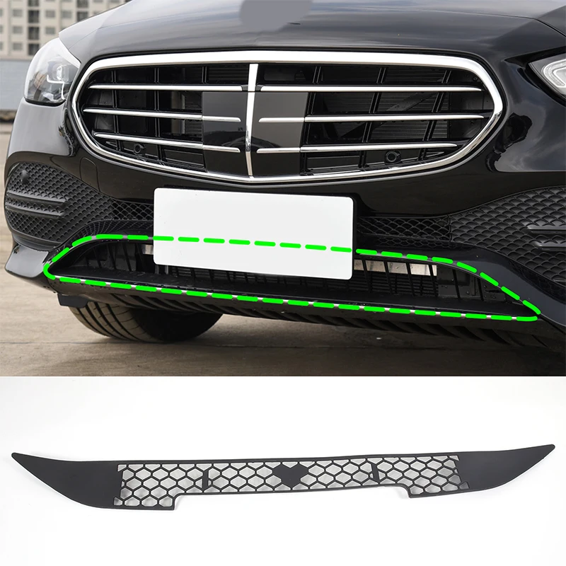 

Polypropylene Car Front Bumper Insect Net Cover Trim for Mercedes Benz C E Class Sport W206 W213 2021-2023 Exterior Accessories