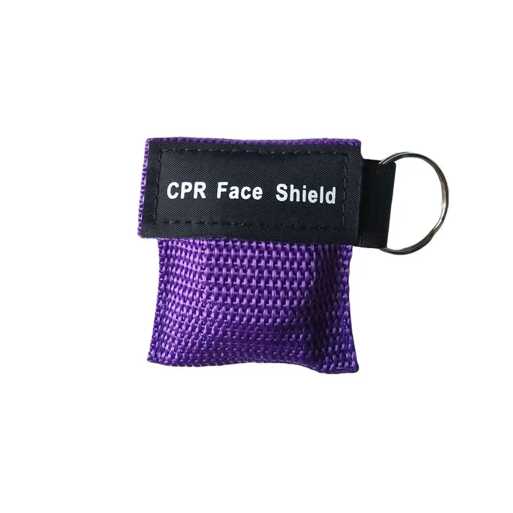 

Disposable CPR Mask One-way Valve Mouth Breath Emergency Face Shield Professional Keychain Ring Resuscitator Mask