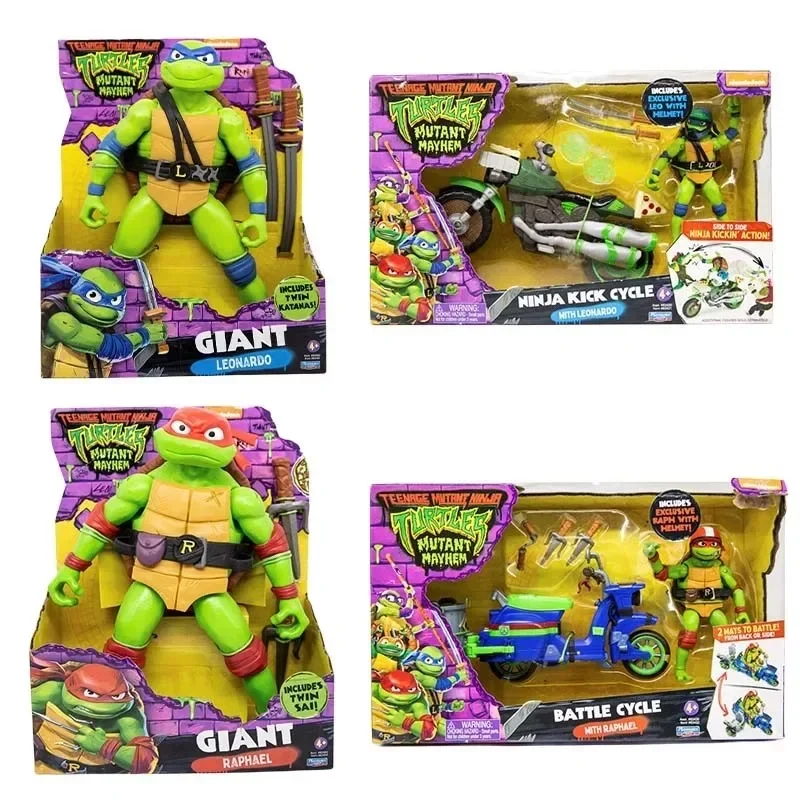 

Teenages Mutants Ninjas Turtles Movie Version Leonardo Raphael Pizza Truck Motorbike Chariot Model Toys Desktop Ornaments Gifts