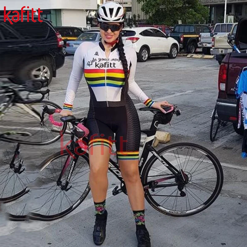 

Women's Cycling Monkey Cross-Country Jogging One-Piece Pants Long Sleeve UV-Resistant Cycling Clothing Women's Cycling Suit GEL